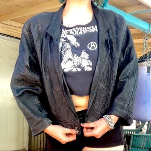 *HOST PICK* Vintage Judy Genuine Leather Jacket Textured Black